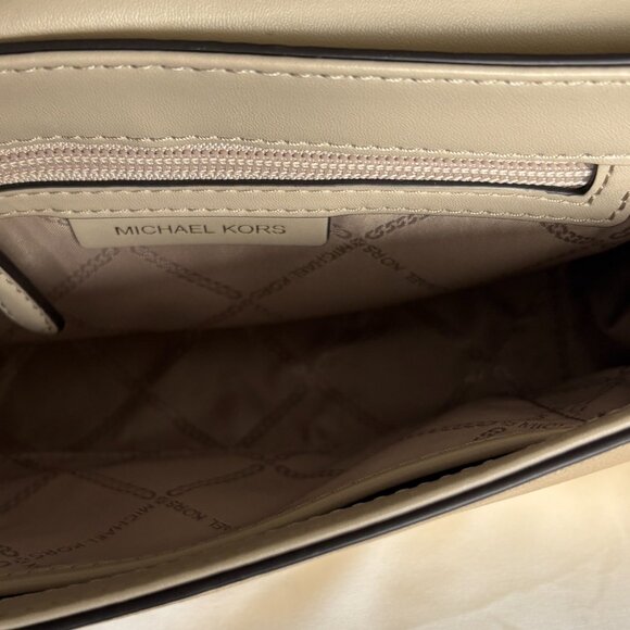 Michael Kors Parker Medium Gold Metallic Leather Shoulder Bag Chain Strap - Picture 8 of 11